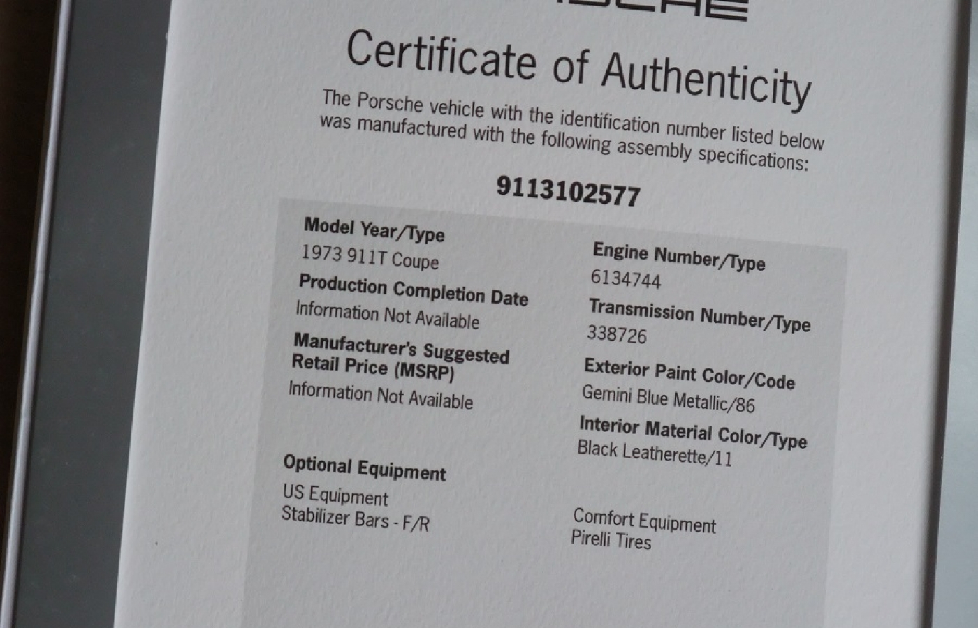 1973 2.4 911T Coupe